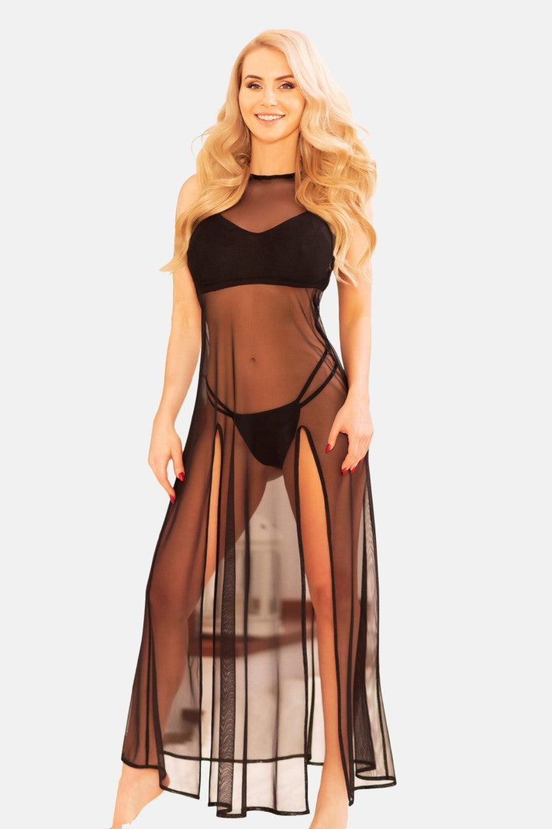 Schwarzes Nachtkleid KA922448 - L