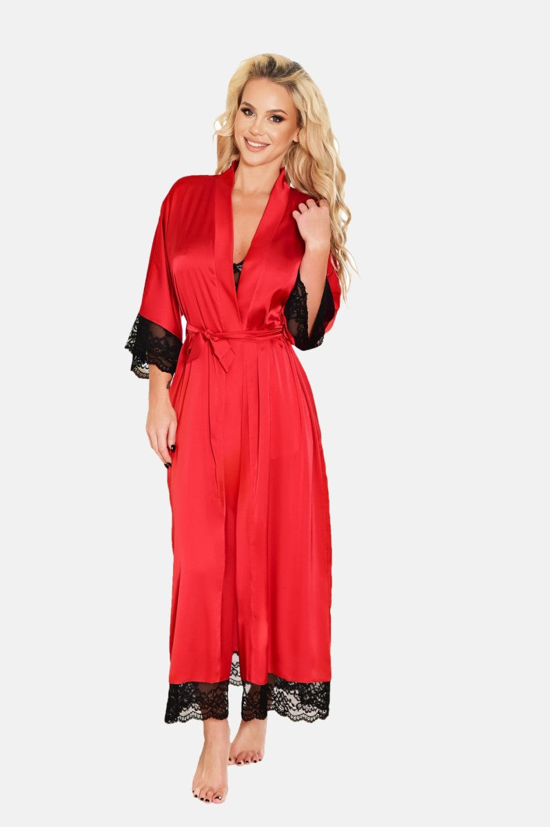 Rot/schwarzer Morgenmantel KA923010 - XL