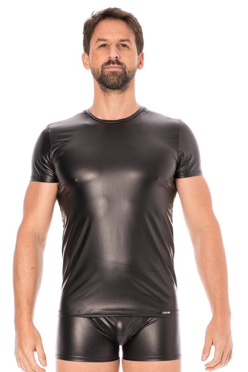 black wetlook T-shirt 2008-81 by Look Me