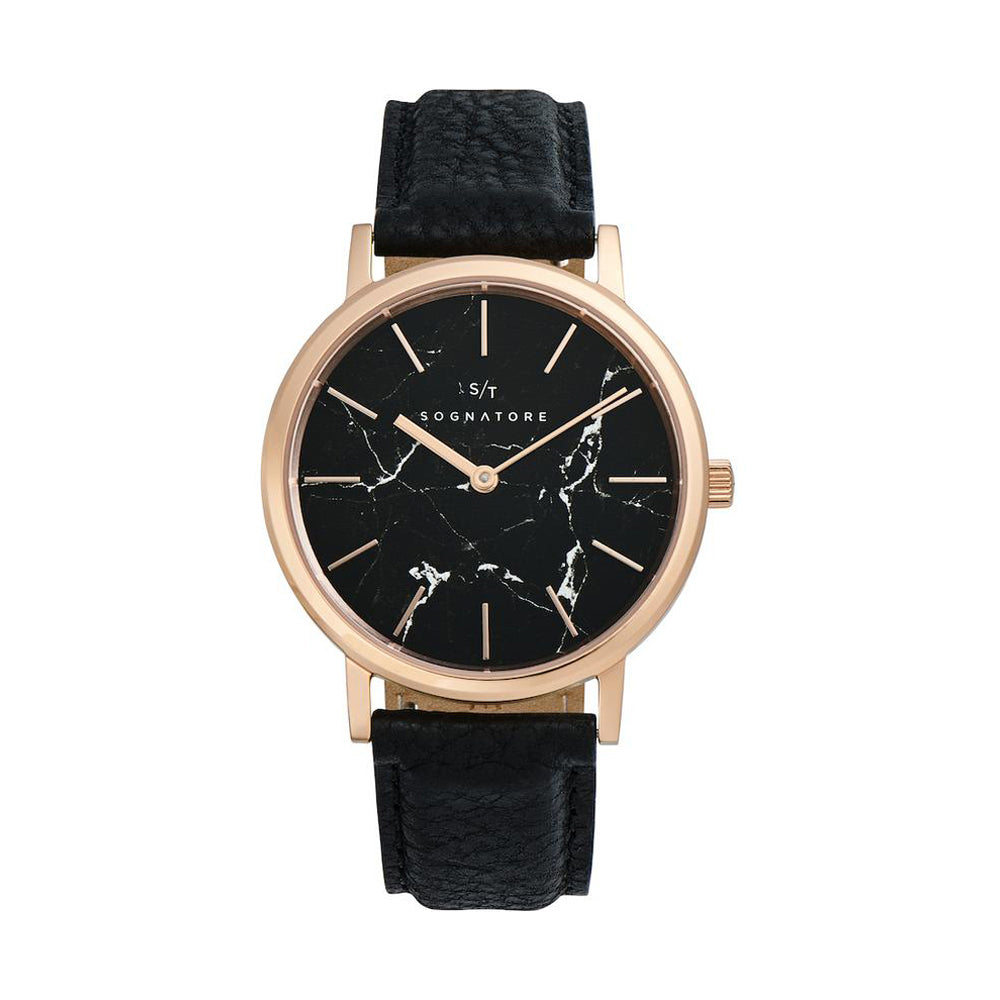 Sognatore Marble Black Rose Gold Women's / Men's Watch