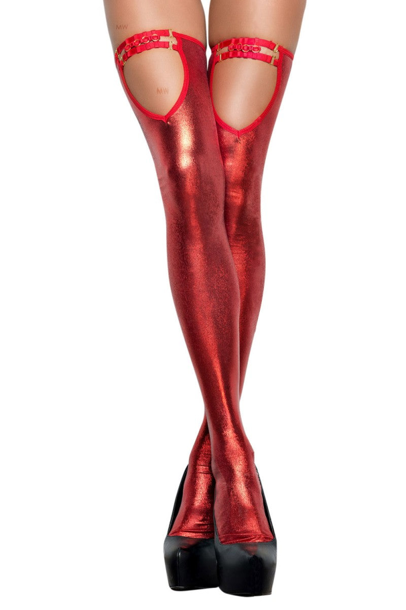 red wetlook stockings ST07 by MeSeduce