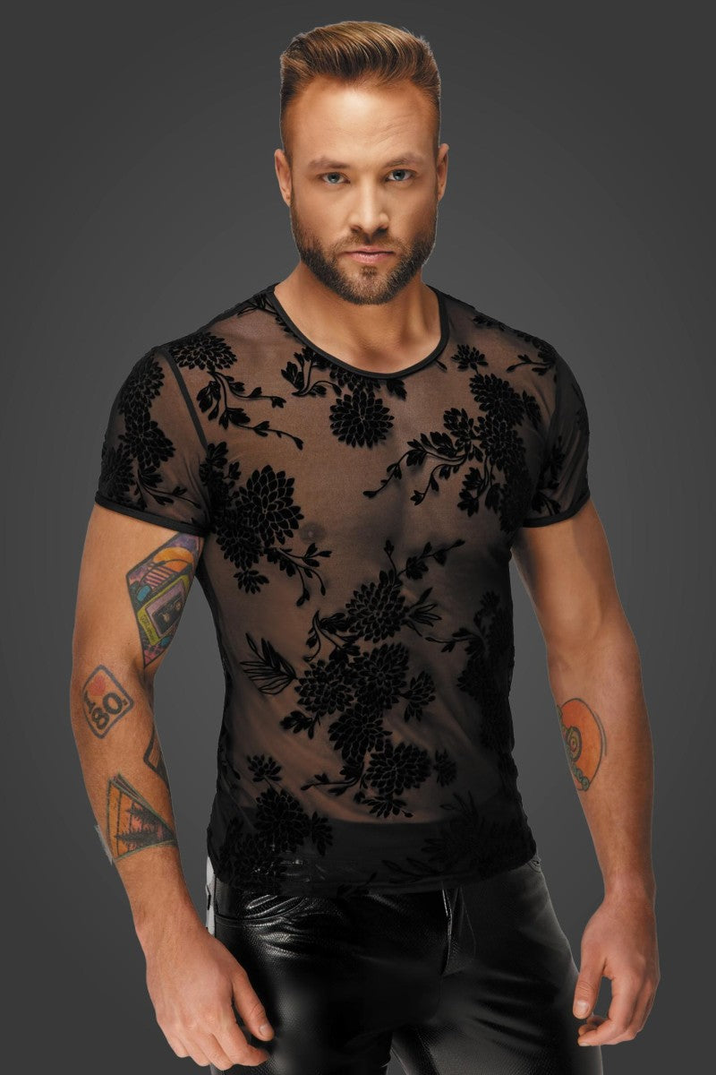 Flower Flock T-Shirt H073 from Noir Handmade Alpha Collection