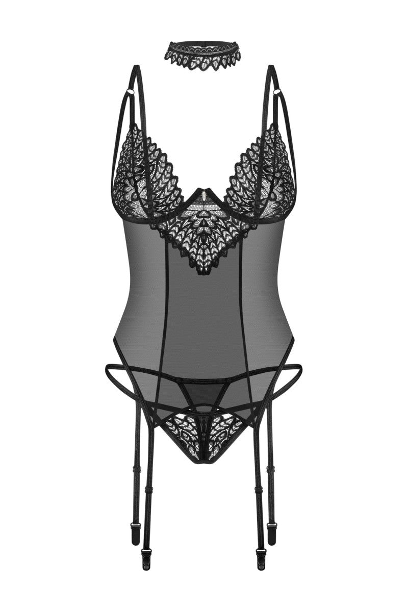 Strapshemd Set Donarella schwarz - M/L