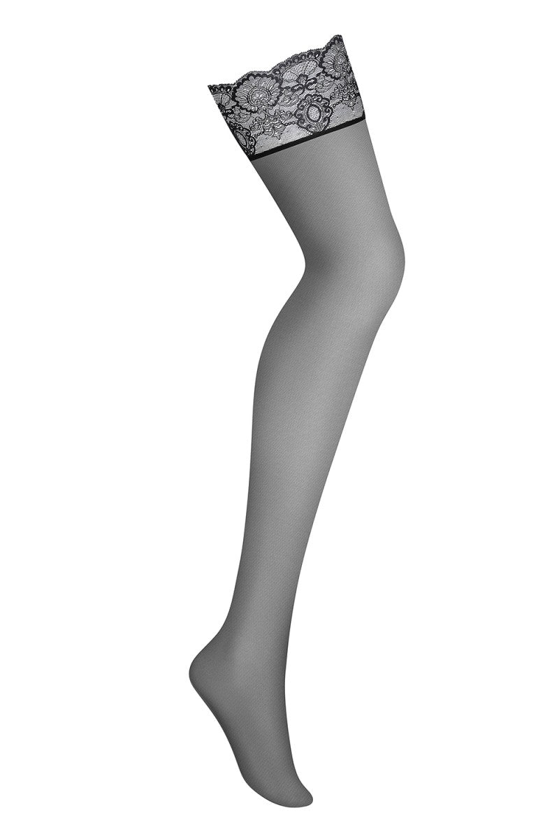 853-STO-1 Garter stockings black - S/M