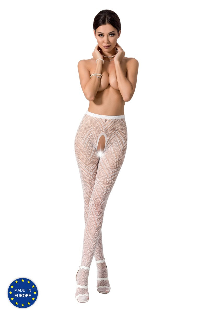 ouvert tights S010 white from Passion Erotic Line