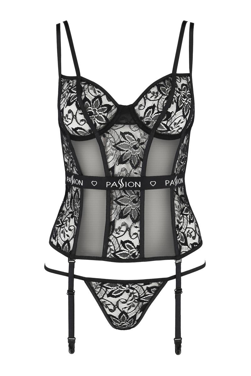 Schwarzes Strapshemd PA595648 von Passion Devil Collection