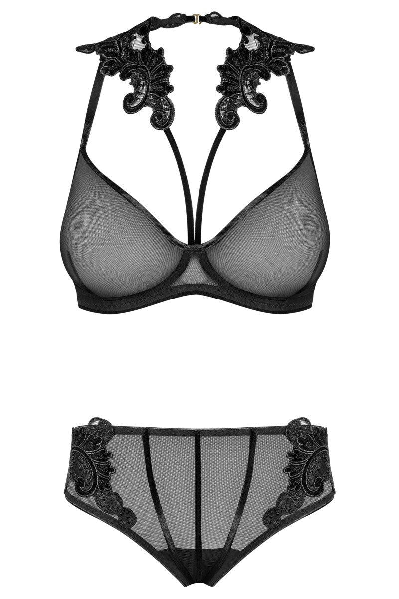 171818 Set aus Bügel-BH mit Stickerei und Panty - M (BH 70E/75D & Panty 38)