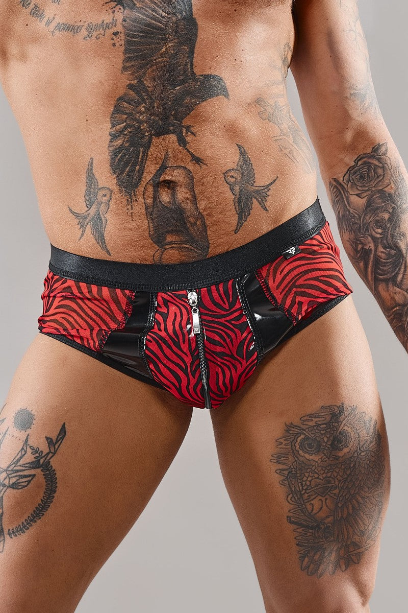 Mesh briefs REFranco001 black/red from RFP Razor's Edge collection