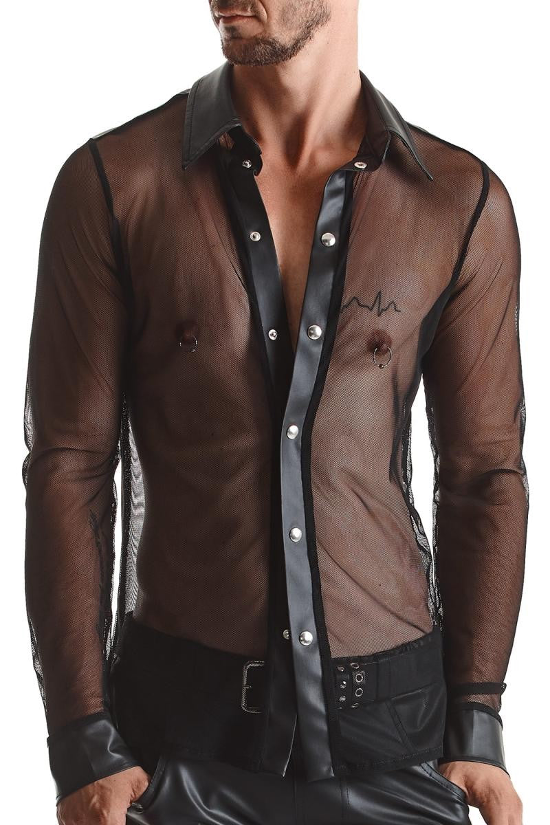 Men's shirt RMCesare001 black from Regnes Fetish Planet