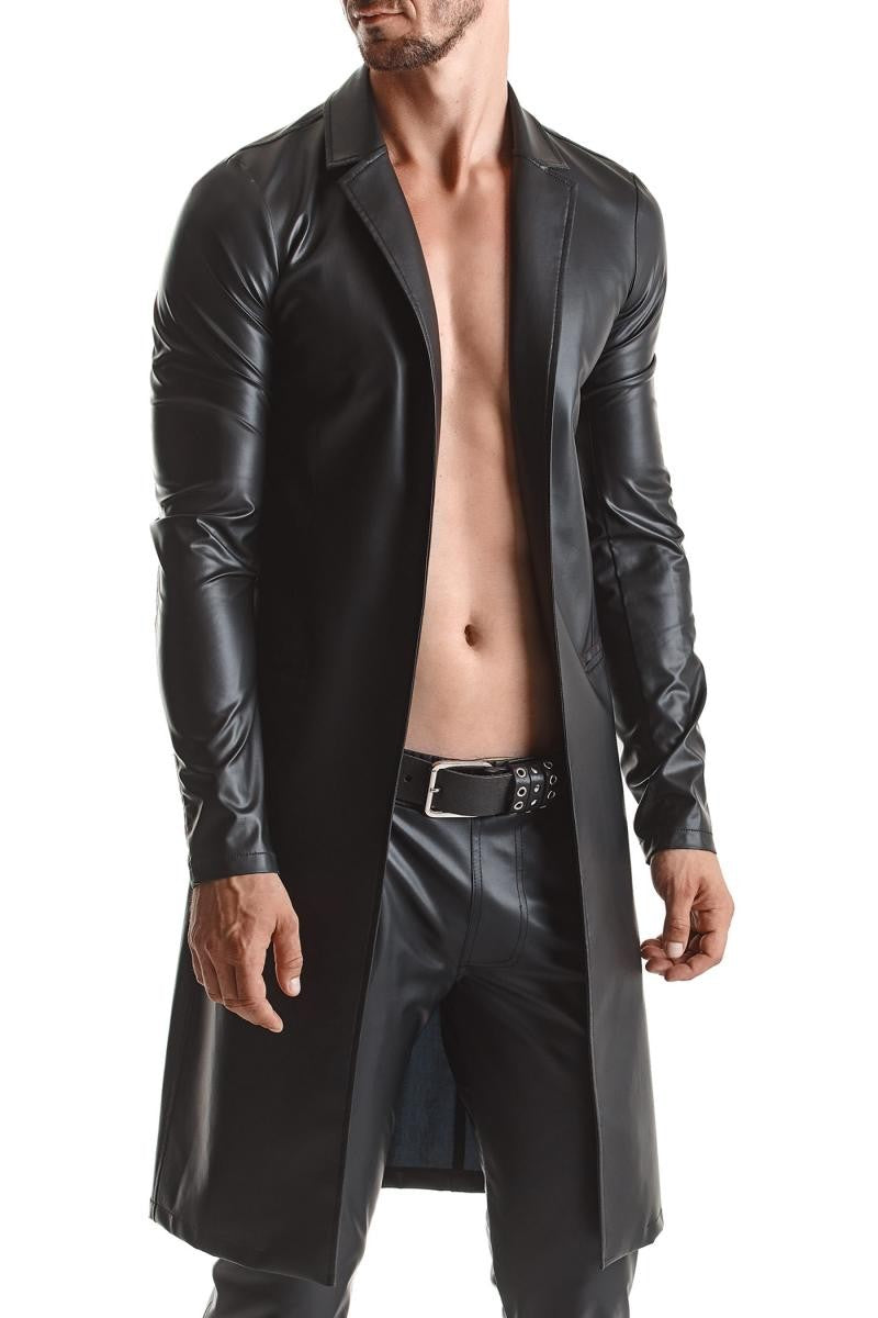 Men's coat RMSergio001 black from Regnes Fetish Planet