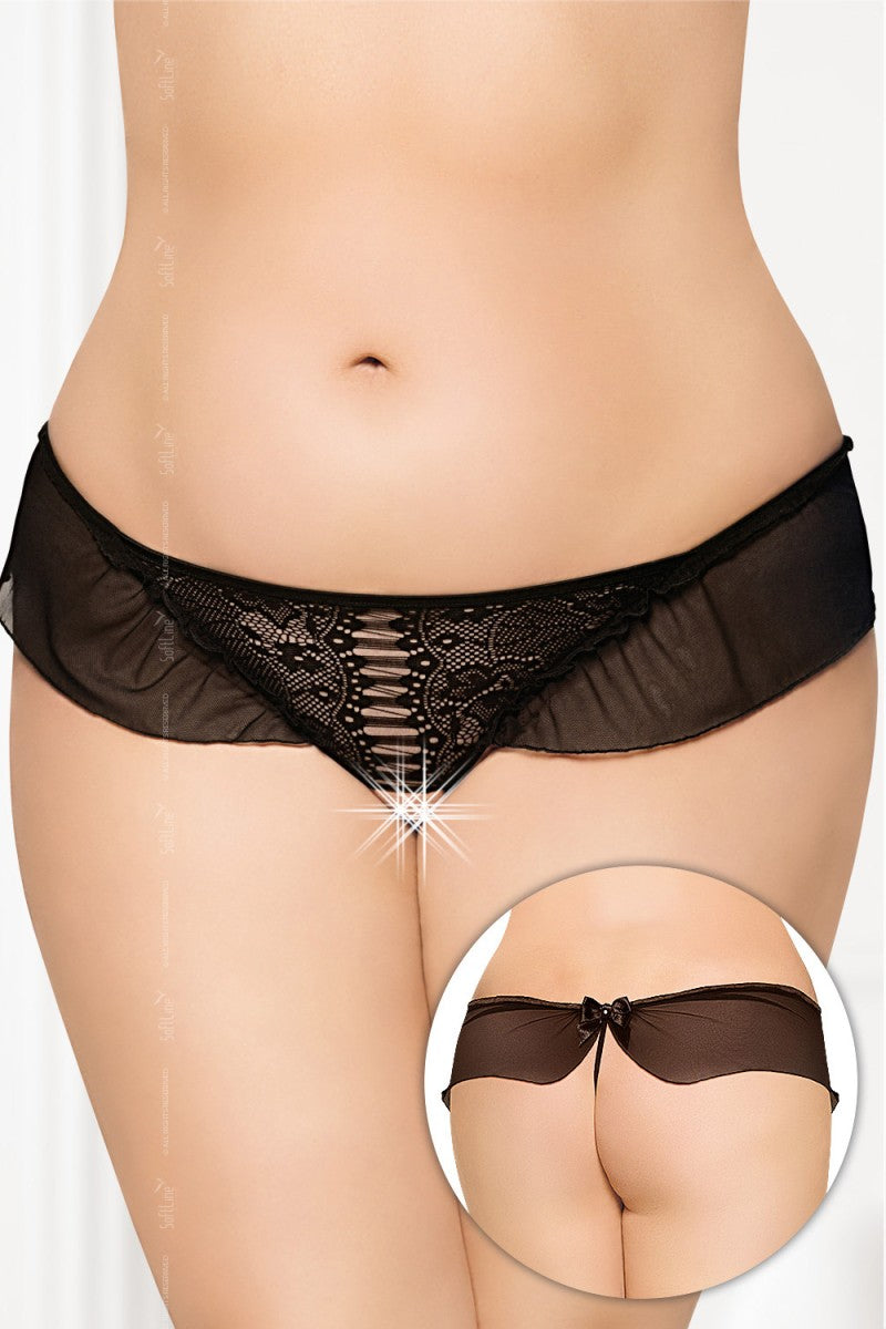 Schwarzer G-String ouvert 2437 3XL