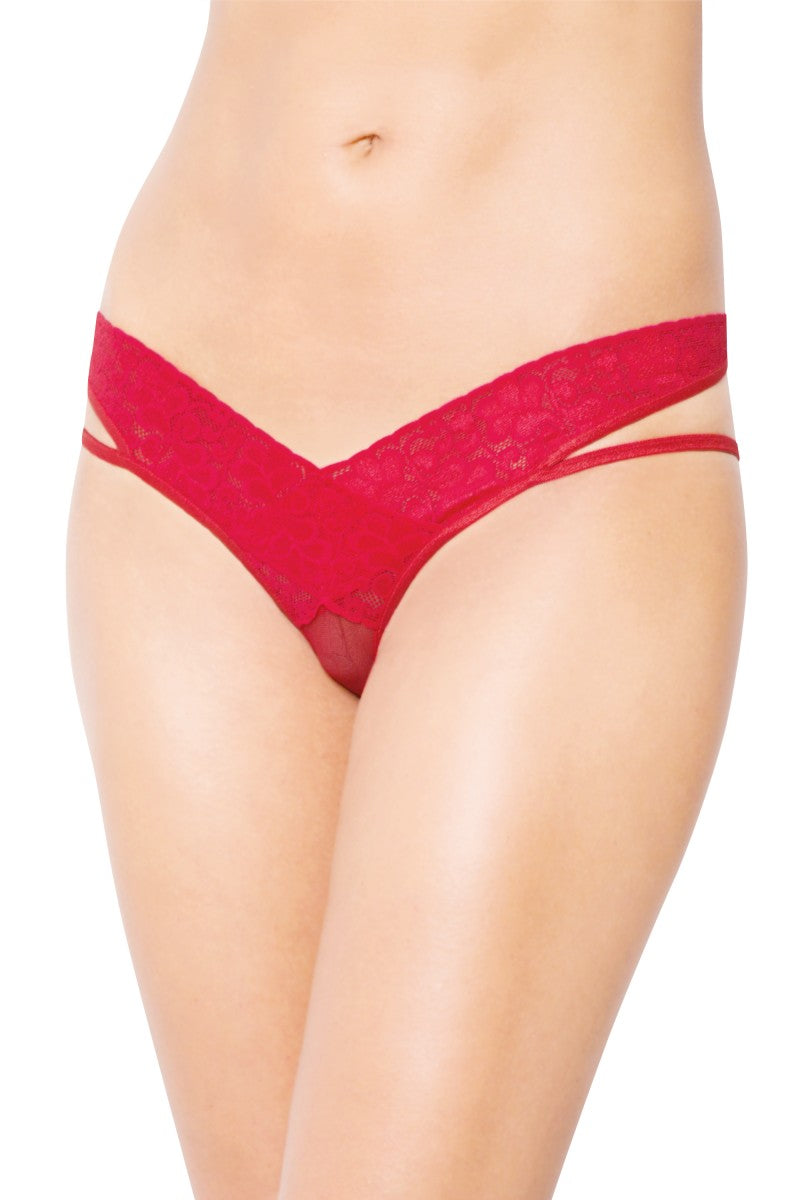 Roter String ouvert 2438 - S/M