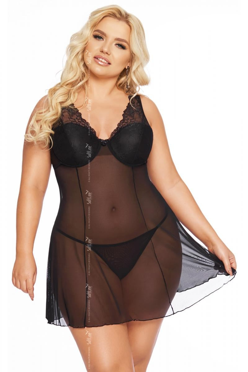 schwarzes Chemise 1892 von Softline Pluse Size Collection