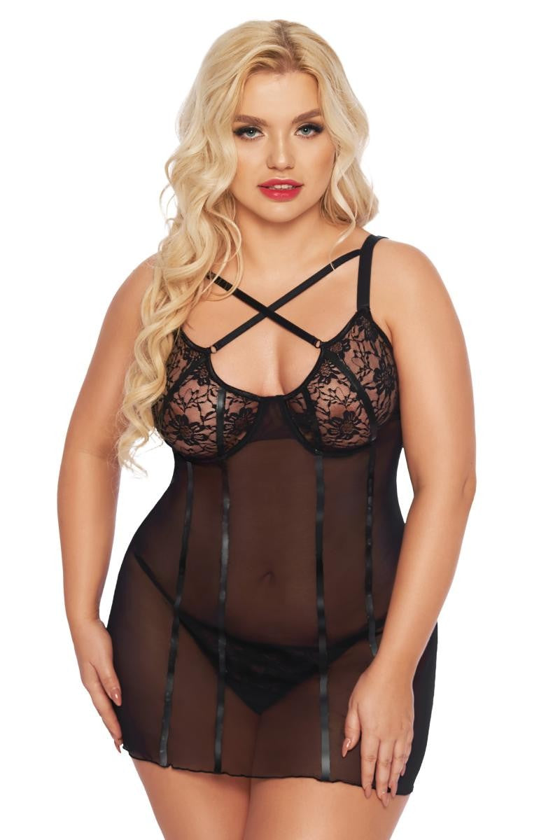 black Chemise 1896 from Softline Pluse Size Collection
