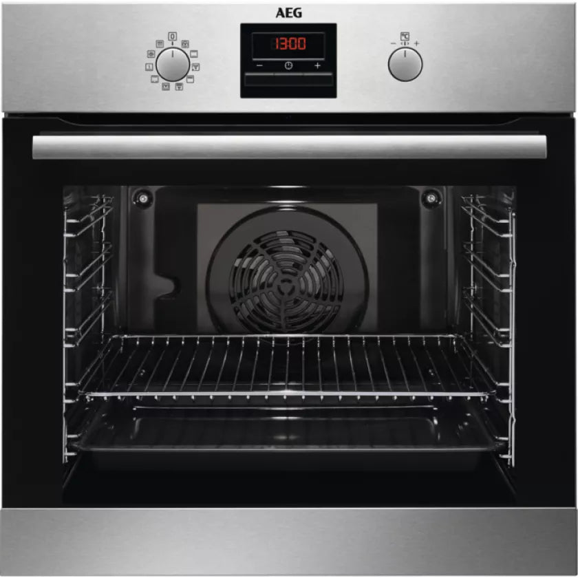 AEG BPS33102ZM EEK: A+ built-in oven, 60 cm wide, 72l, pyrolytic self-cleaning, SurroundCook, stainless steel with anti-fingerprint