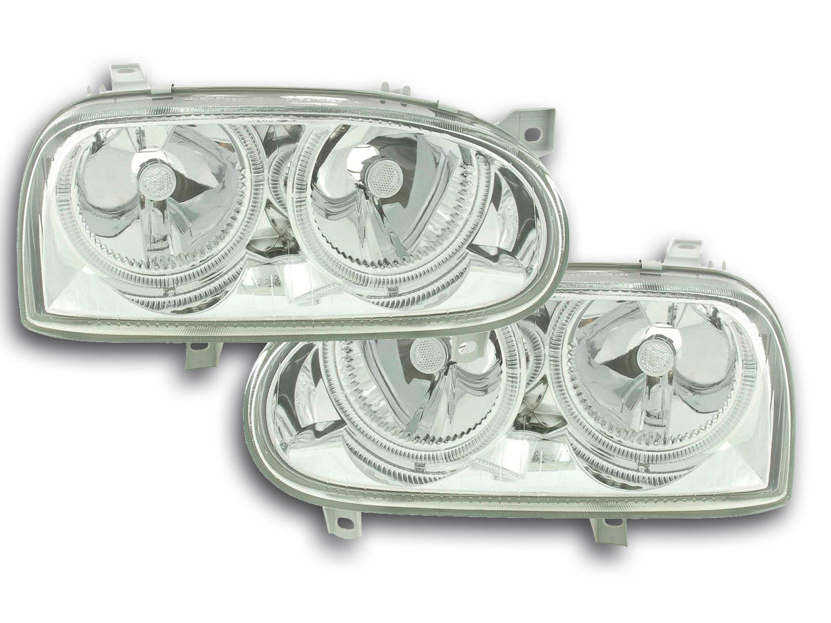 Headlights Powerlook VW Golf 3 Type 1HXO, 1 EXO 91-97 chrome