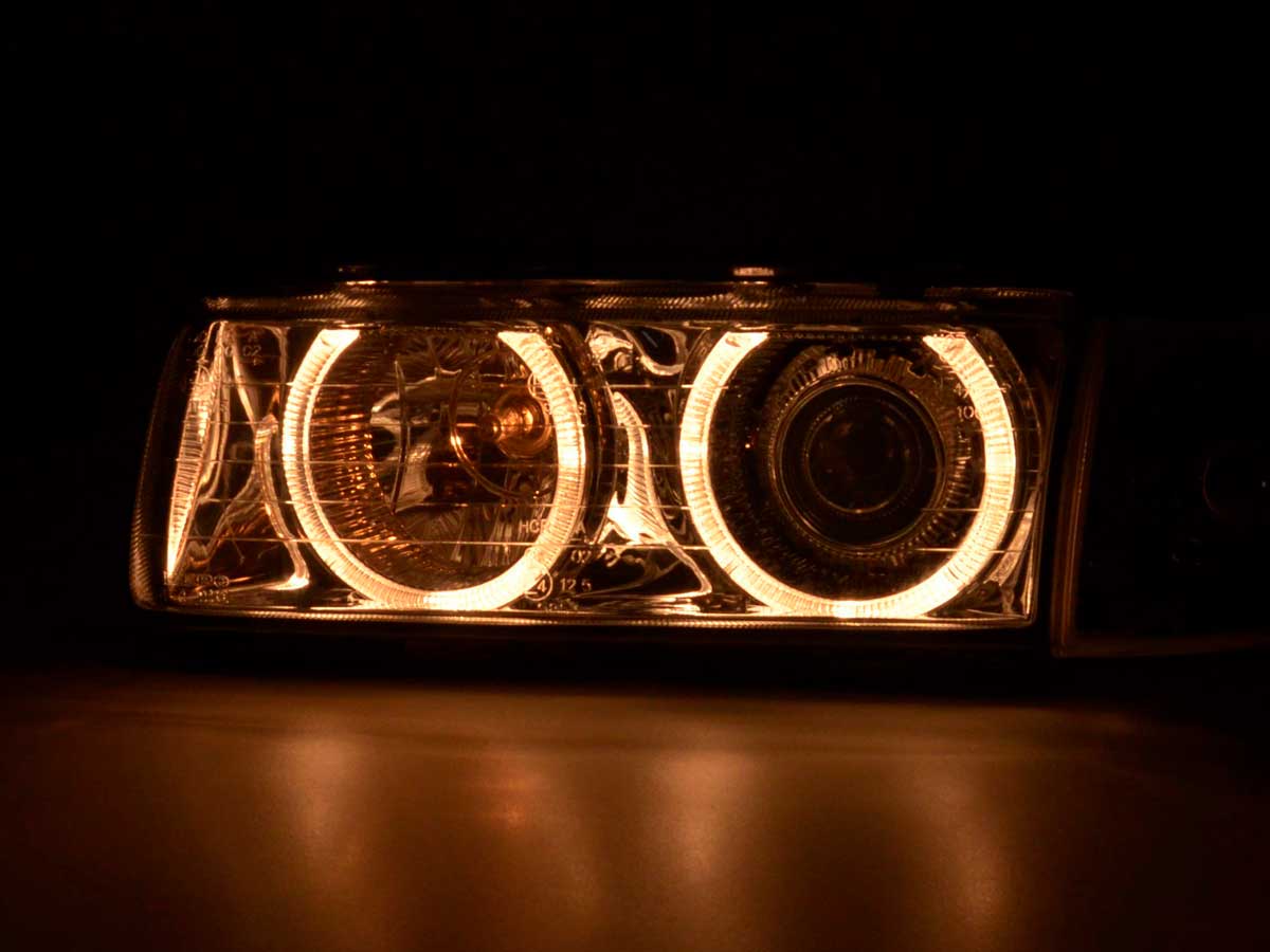 Headlights Angel Eyes BMW 3 Series Sedan Type E36 92-98 chrome