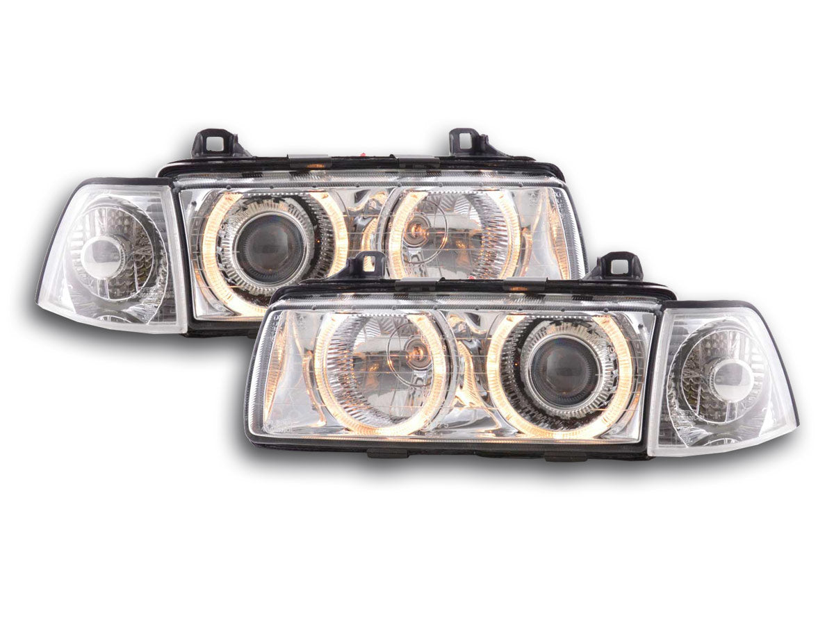 Headlights Angel Eyes BMW 3 Series Sedan Type E36 92-98 chrome