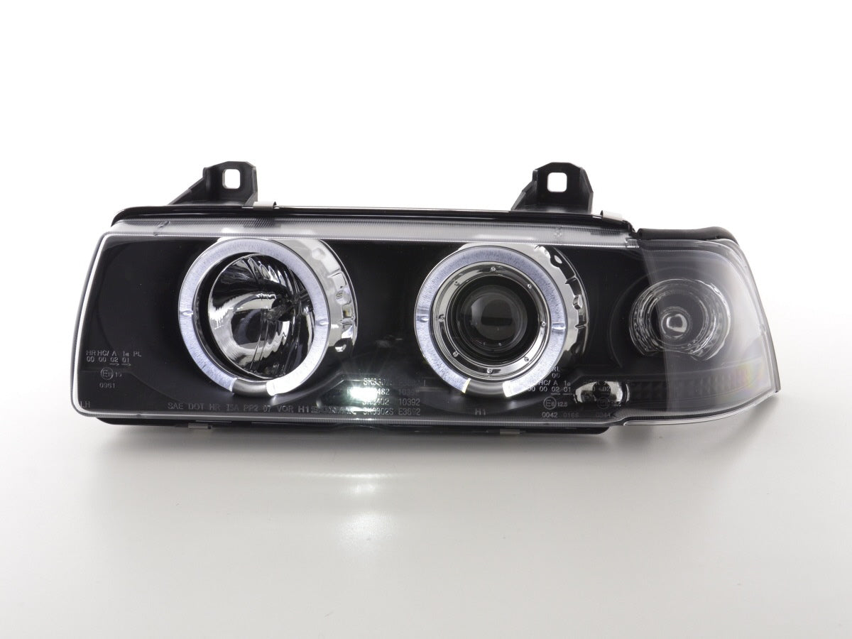 Headlight set BMW 3 Series Limousine Type E36 92-98 black