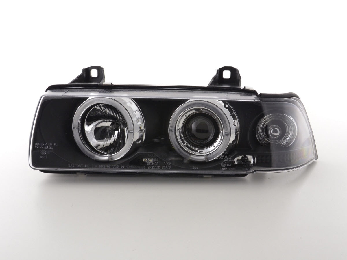 Headlight set BMW 3 Series Limousine Type E36 92-98 black