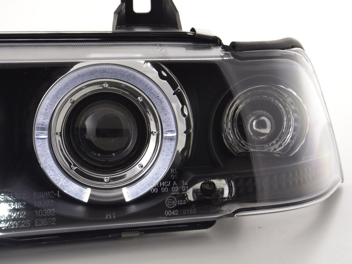 Headlight set BMW 3 Series Limousine Type E36 92-98 black