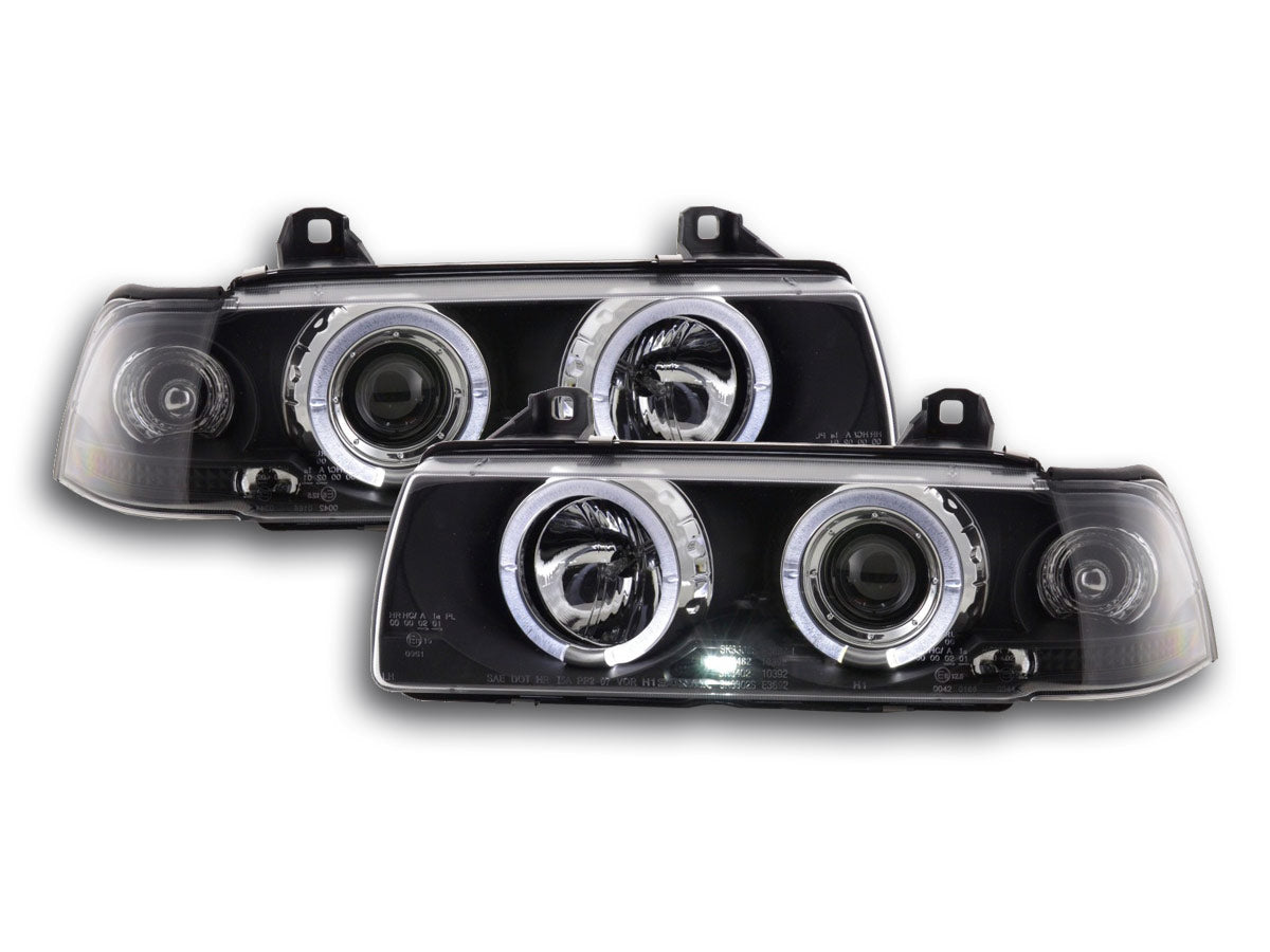 Headlight set BMW 3 Series Limousine Type E36 92-98 black