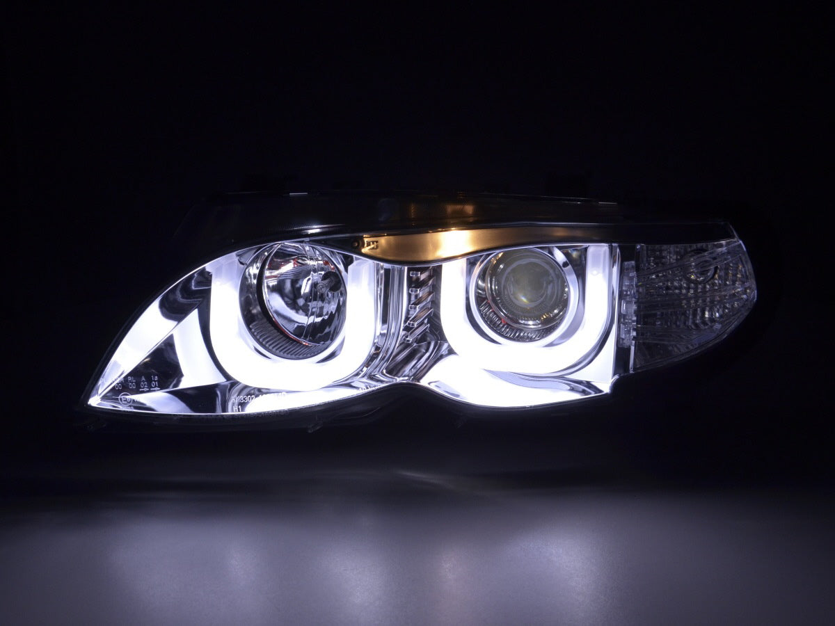 Scheinwerfer Set Angel Eyes BMW 3er E46 Limo/Touring  02-05 chrom