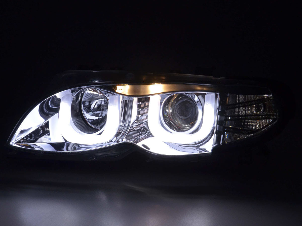 Scheinwerfer Set Angel Eyes BMW 3er E46 Limo/Touring  02-05 chrom