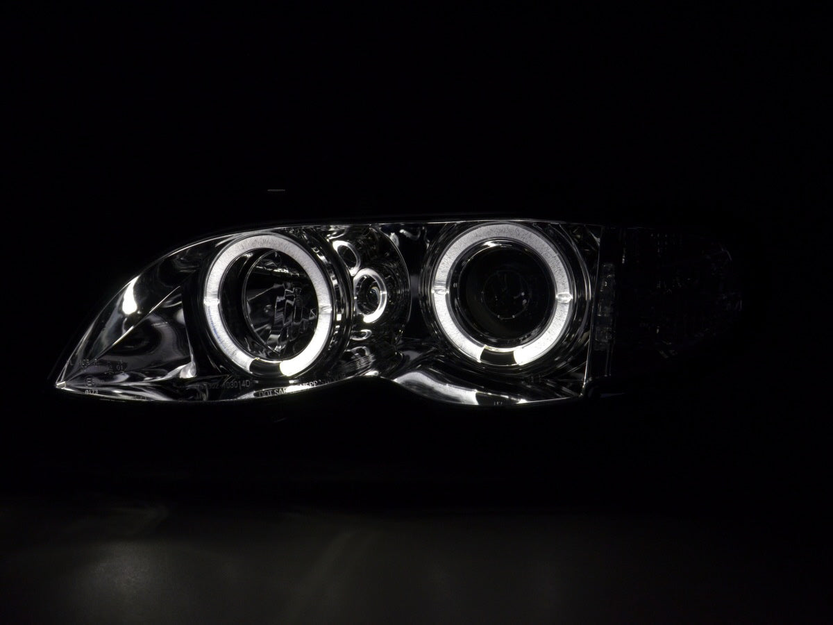 Scheinwerfer Set BMW 3er E46 Limo/Touring  02-05 chrom für Rechtslenker
