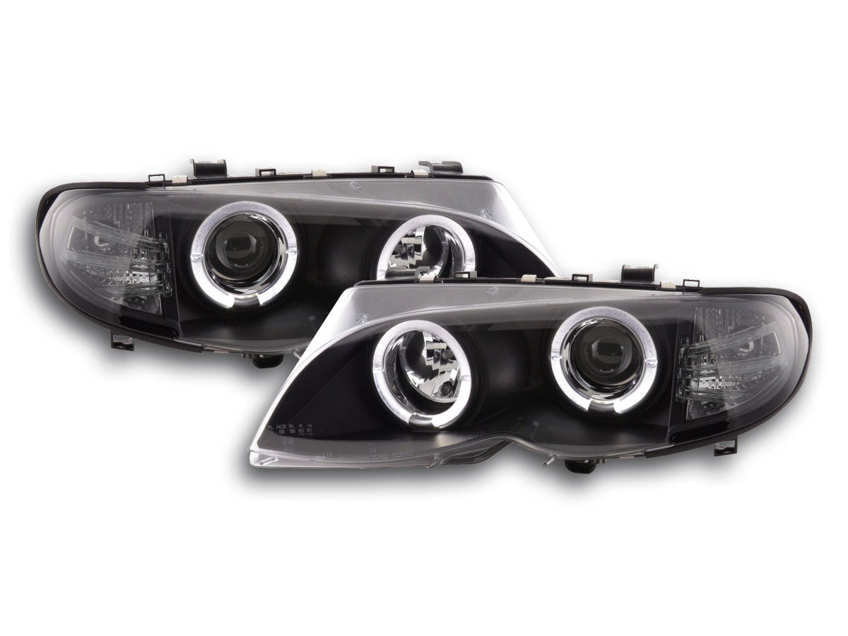 Scheinwerfer Set BMW 3er E46 Limo/Touring  02-05 schwarz für Rechtslenker