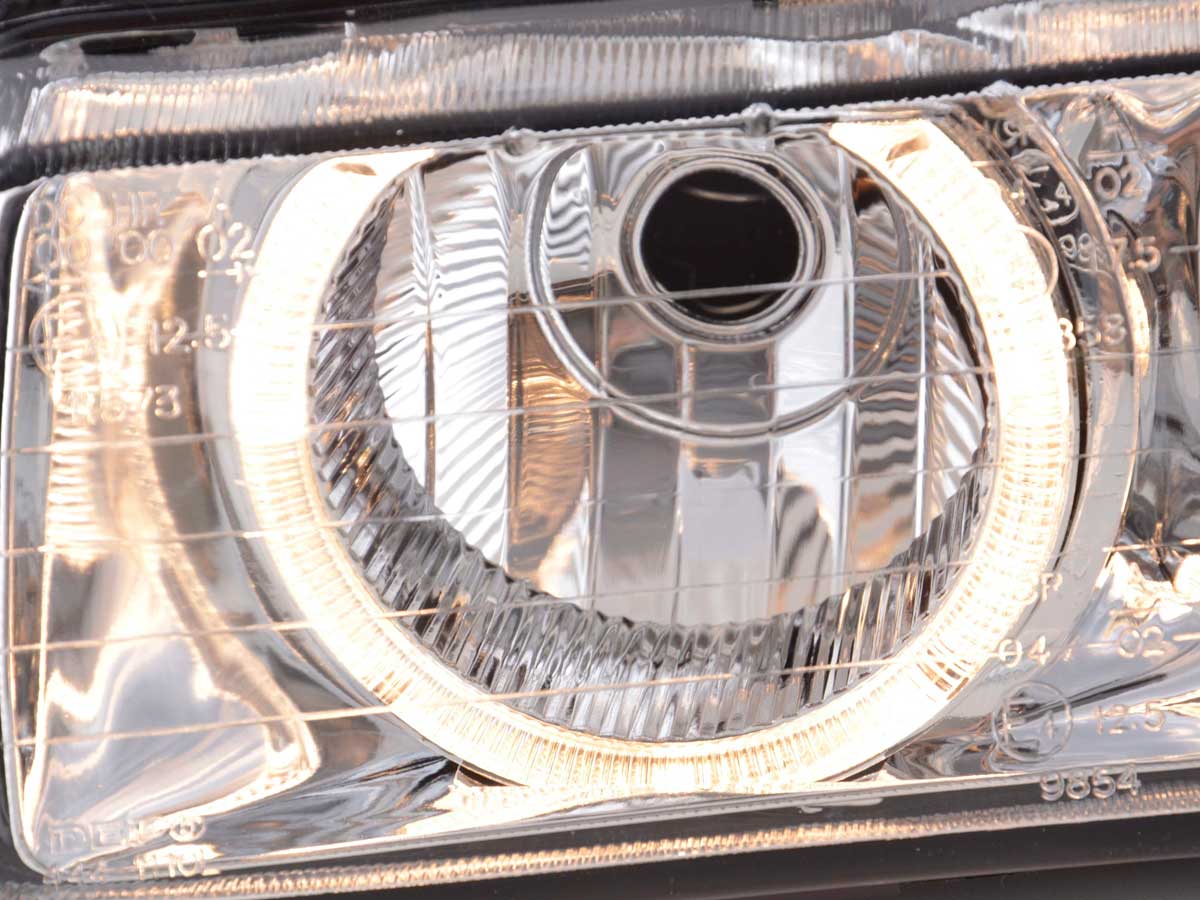 Xenon Scheinwerfer Set Angel Eyes Optik BMW 3er Coupe Typ E36 Baujahr 92-98 chrom