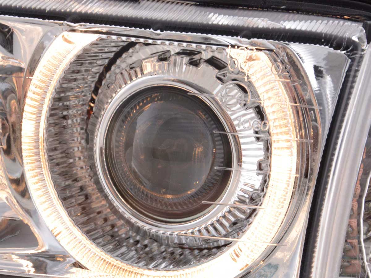 Xenon Scheinwerfer Set Angel Eyes Optik BMW 3er Coupe Typ E36 Baujahr 92-98 chrom