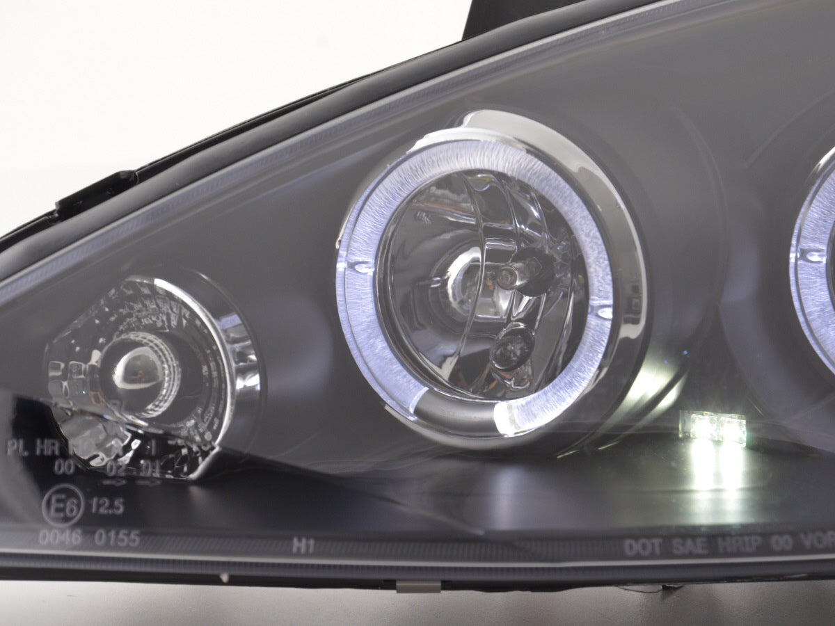 Headlight set Ford Focus 98-01 black