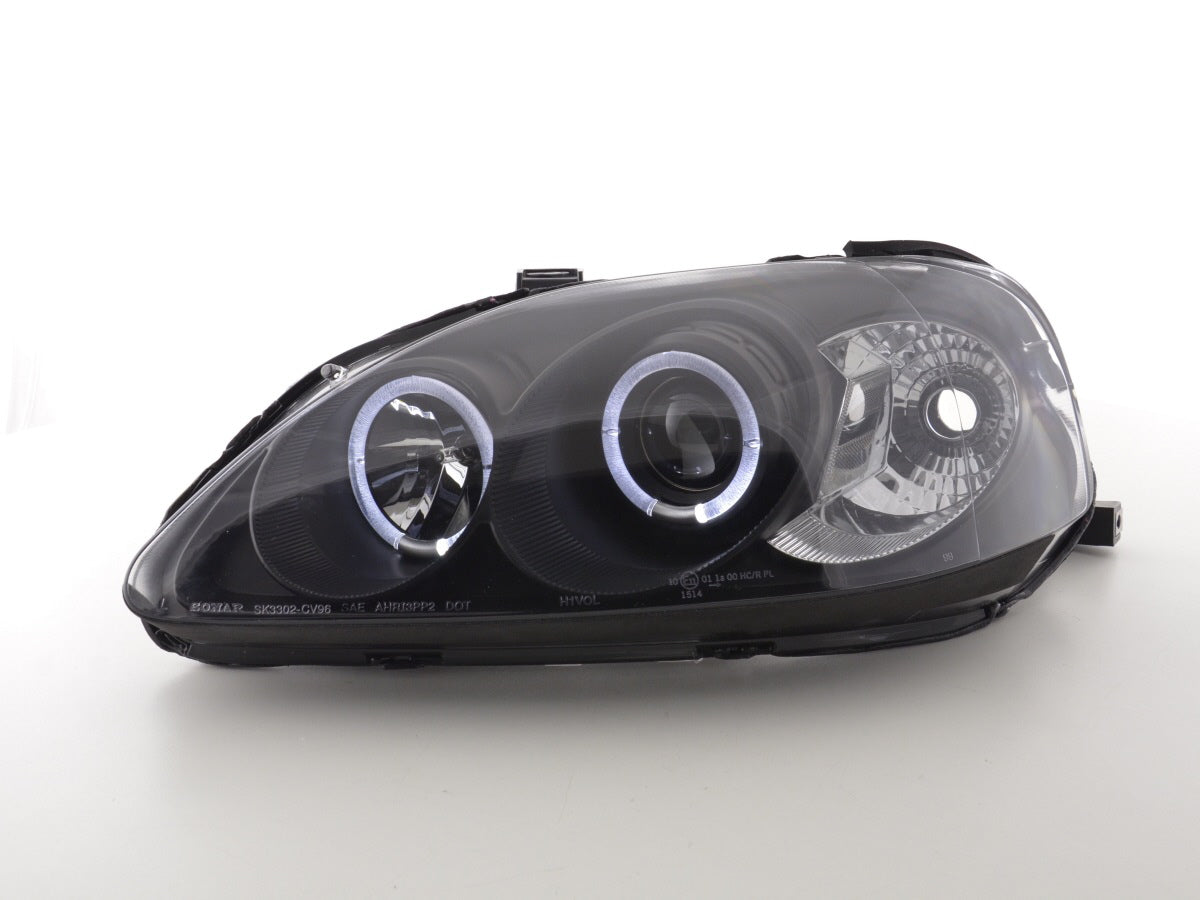 Headlight set Honda Civic Coupe/Civic 4-door 99-00 black