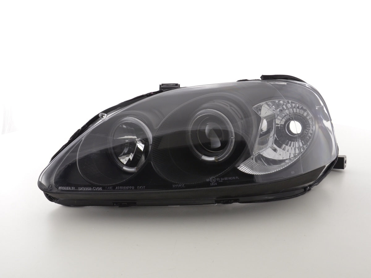 Headlight set Honda Civic Coupe/Civic 4-door 99-00 black