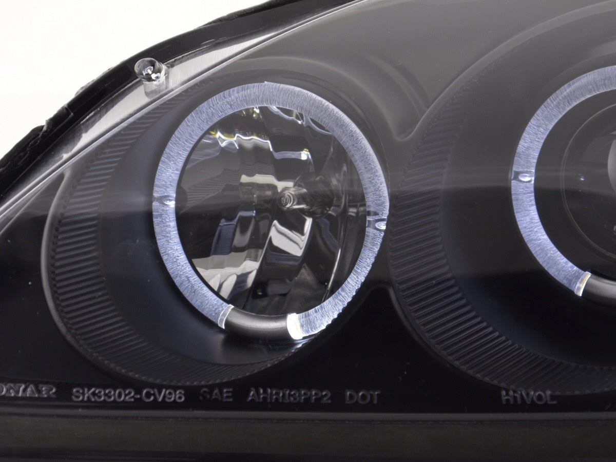 Headlight set Honda Civic Coupe/Civic 4-door 99-00 black