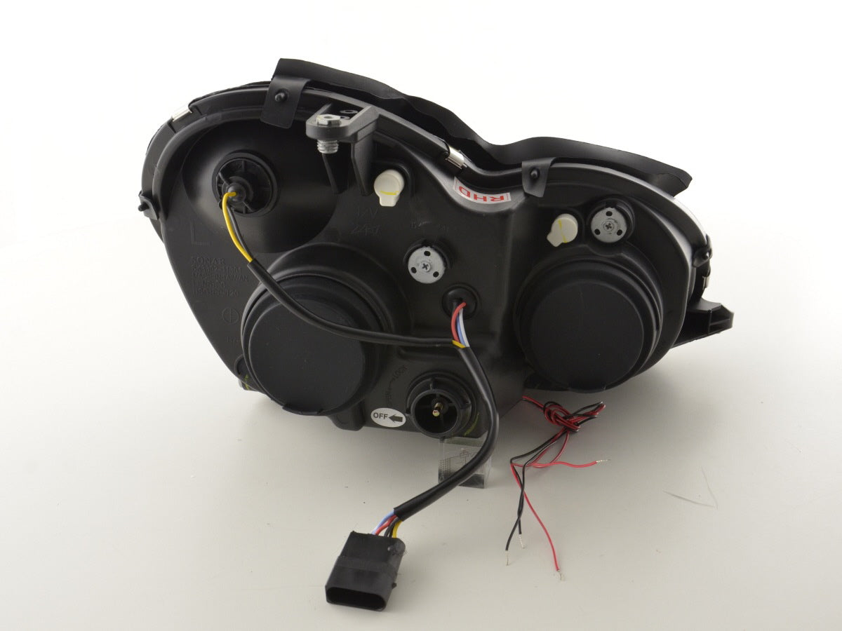 Headlight set Mercedes C-Class type W203 00-07 black for right-hand drive