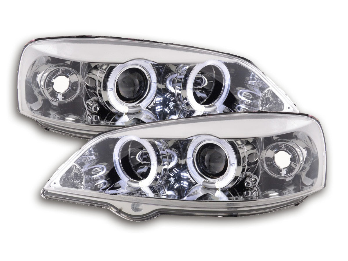 Headlight set Opel Astra G 98-03 chrome