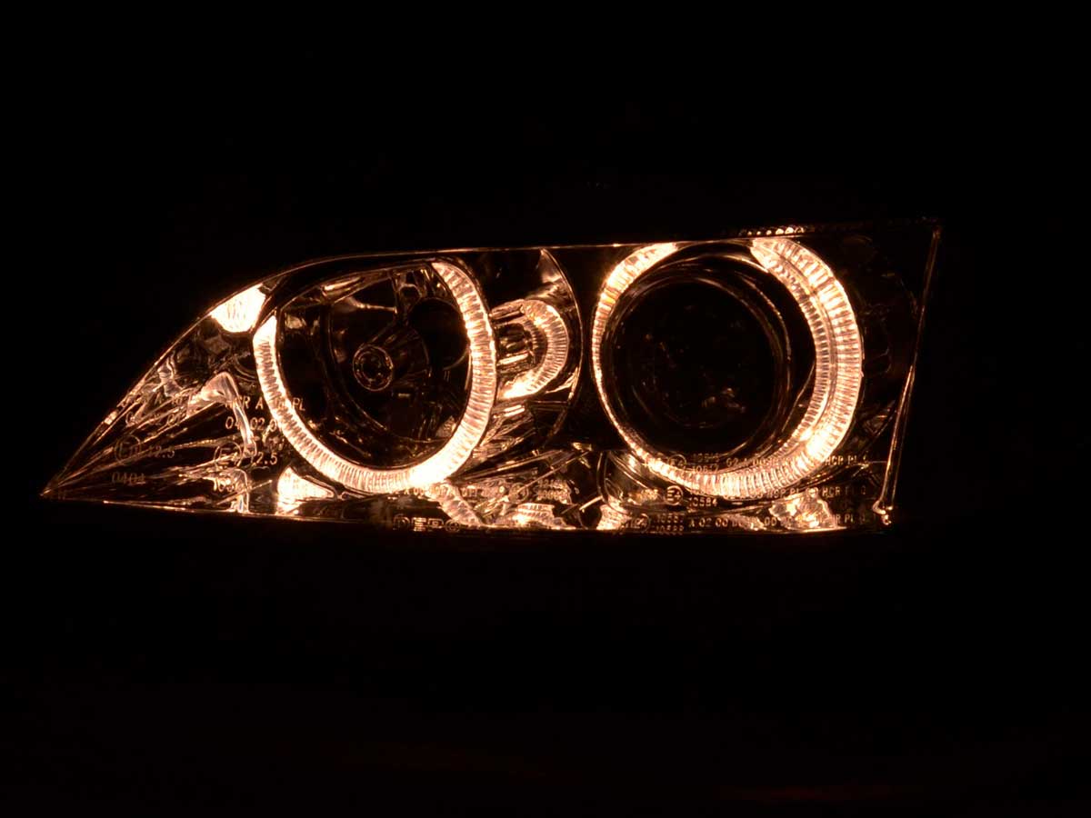 Headlight Set Angel Eyes Opel Astra G 98-03 chrome