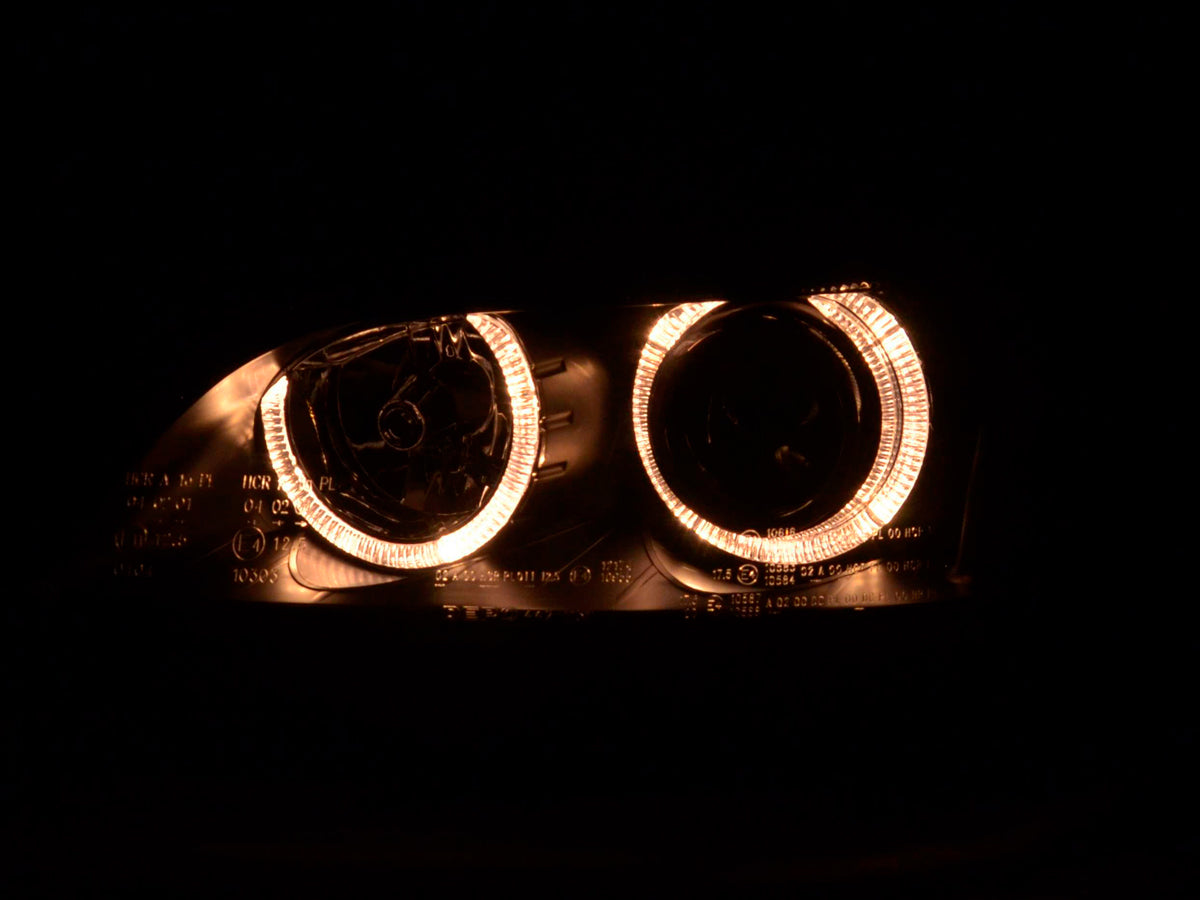 Headlight Set Angel Eyes Opel Astra G 98-03 black