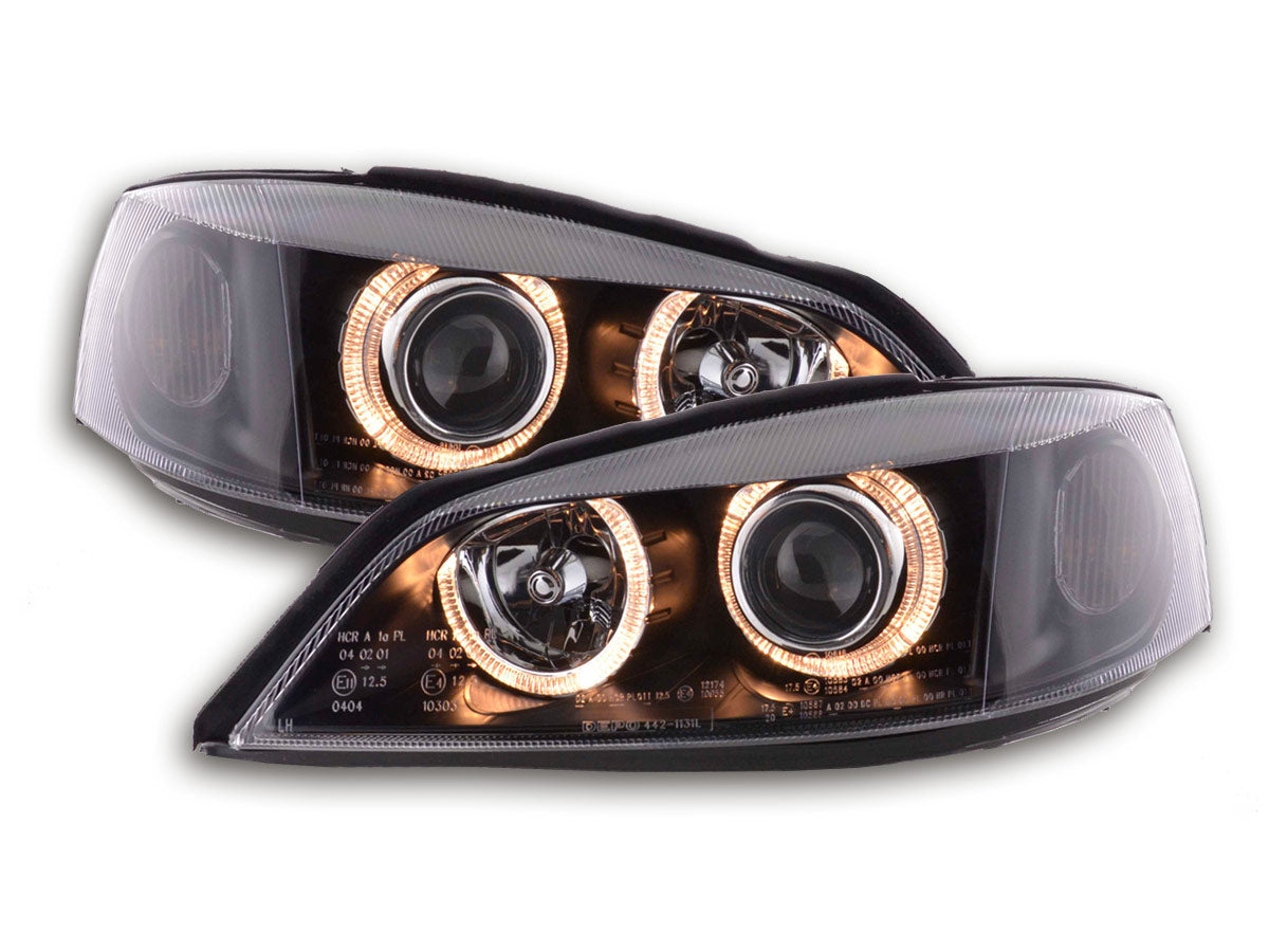 Headlight Set Angel Eyes Opel Astra G 98-03 black