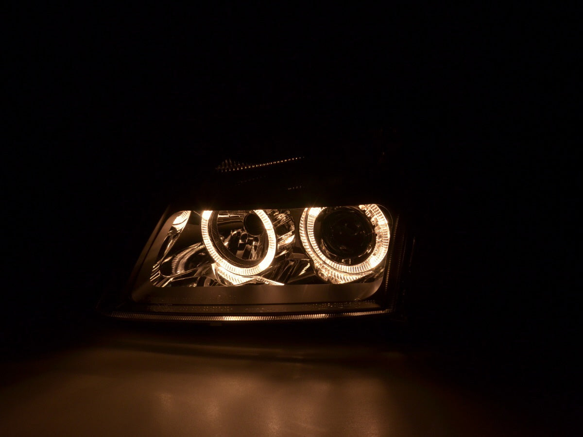 Headlight set Angel Eyes Opel Vectra C 02-04 black