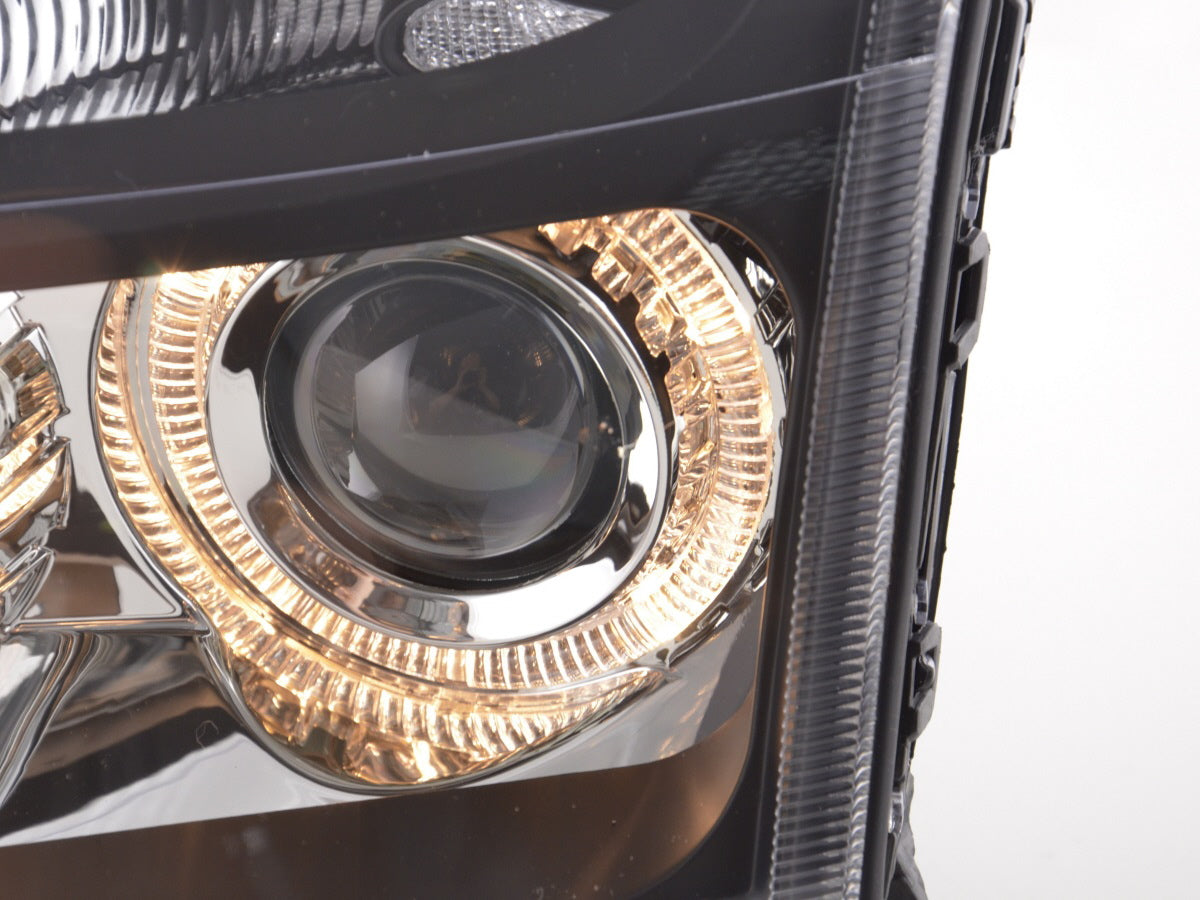 Headlight set Angel Eyes Opel Vectra C 02-04 black