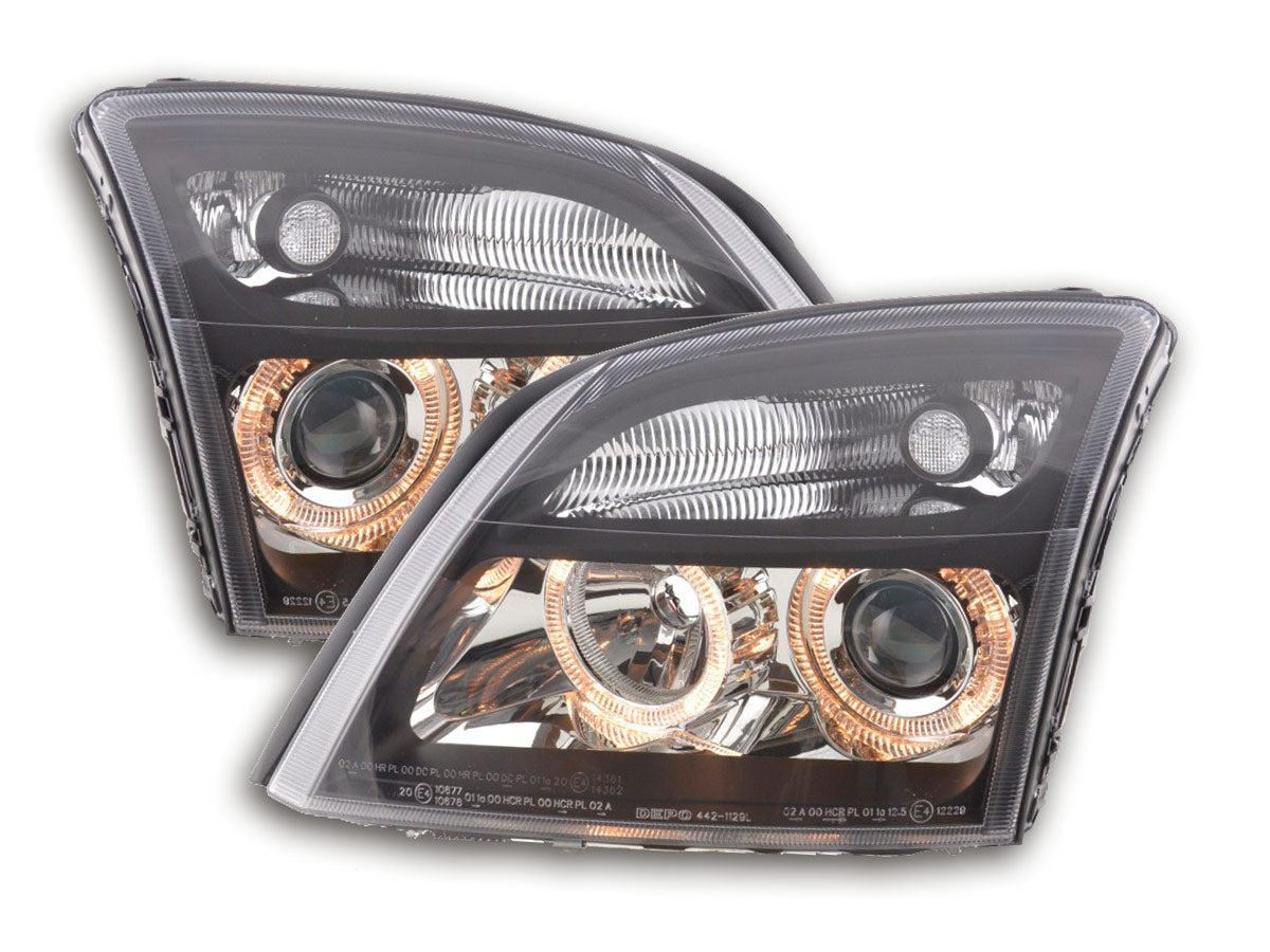 Headlight set Angel Eyes Opel Vectra C 02-04 black