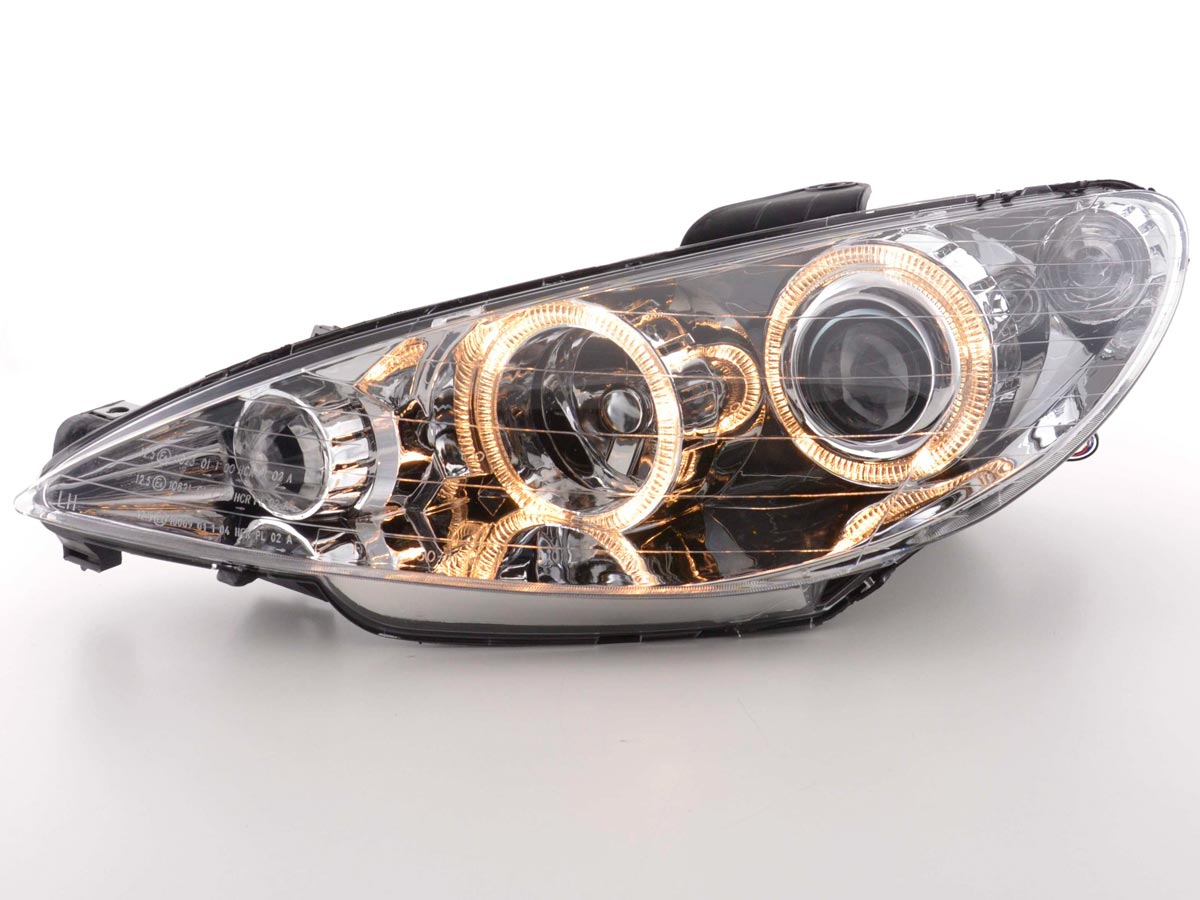 Scheinwerfer Set Angel Eyes Peugeot 206  98-03 chrom