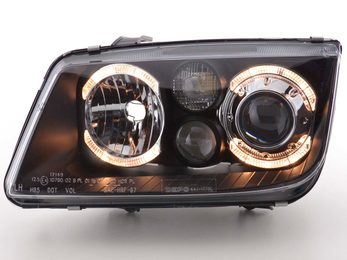 Headlight set Angel Eyes VW Bora type 1J 98-04 black