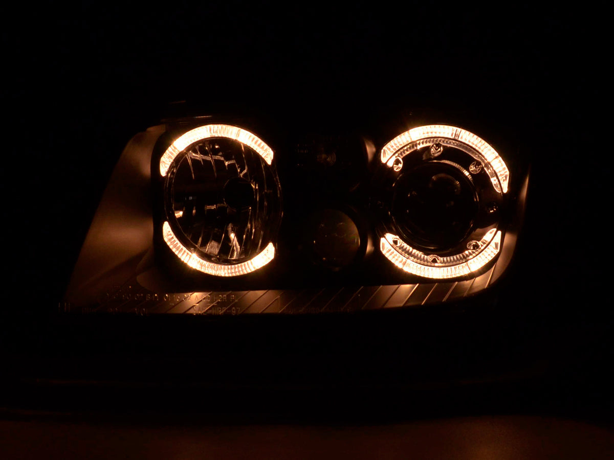 Headlight set Angel Eyes VW Bora type 1J 98-04 black