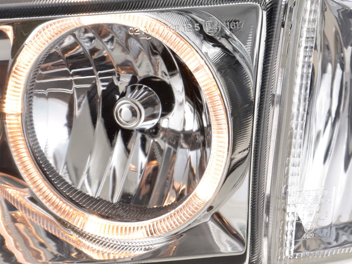 Headlight set Angel Eyes VW Bus Type T4 97-02 chrome