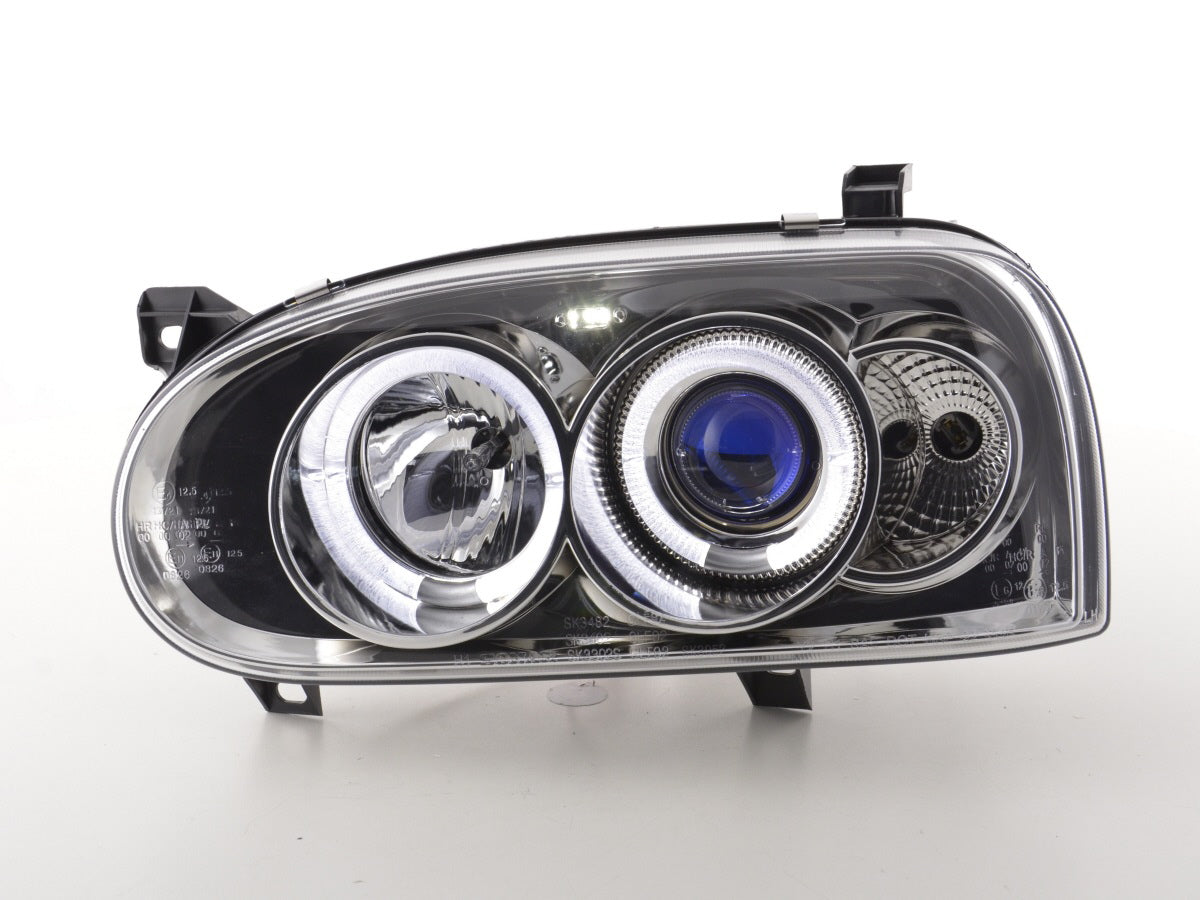 Headlight set VW Golf 3 type 1HXO 1 EXO 91-97 chrome