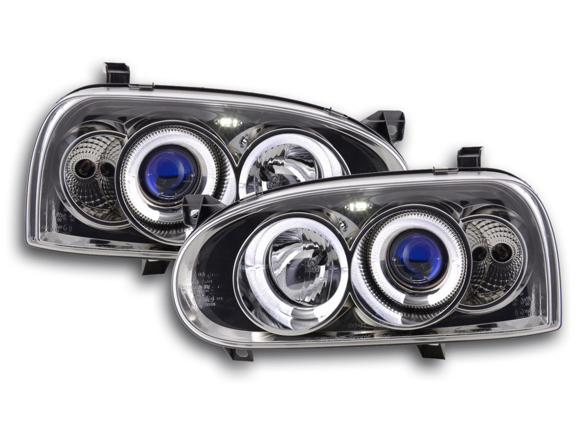 Headlight set VW Golf 3 type 1HXO 1 EXO 91-97 chrome